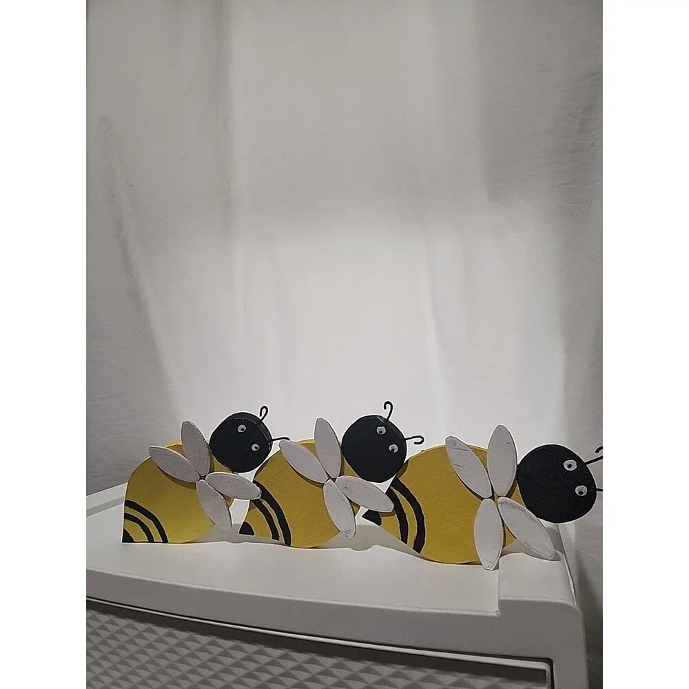 Bumble Bee hand cut and painted wooden yard decorations